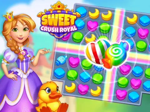 Sweet Crush Royal feature graphic showing the princess character and candy board